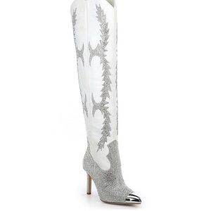 Katyanna Over-the-Knee Rhinestone Embellished Western Dress Boots